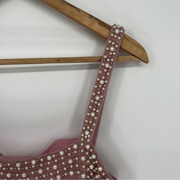 LPA Lelia beaded Mini dress bubble pink - M - Picture 6 of 11